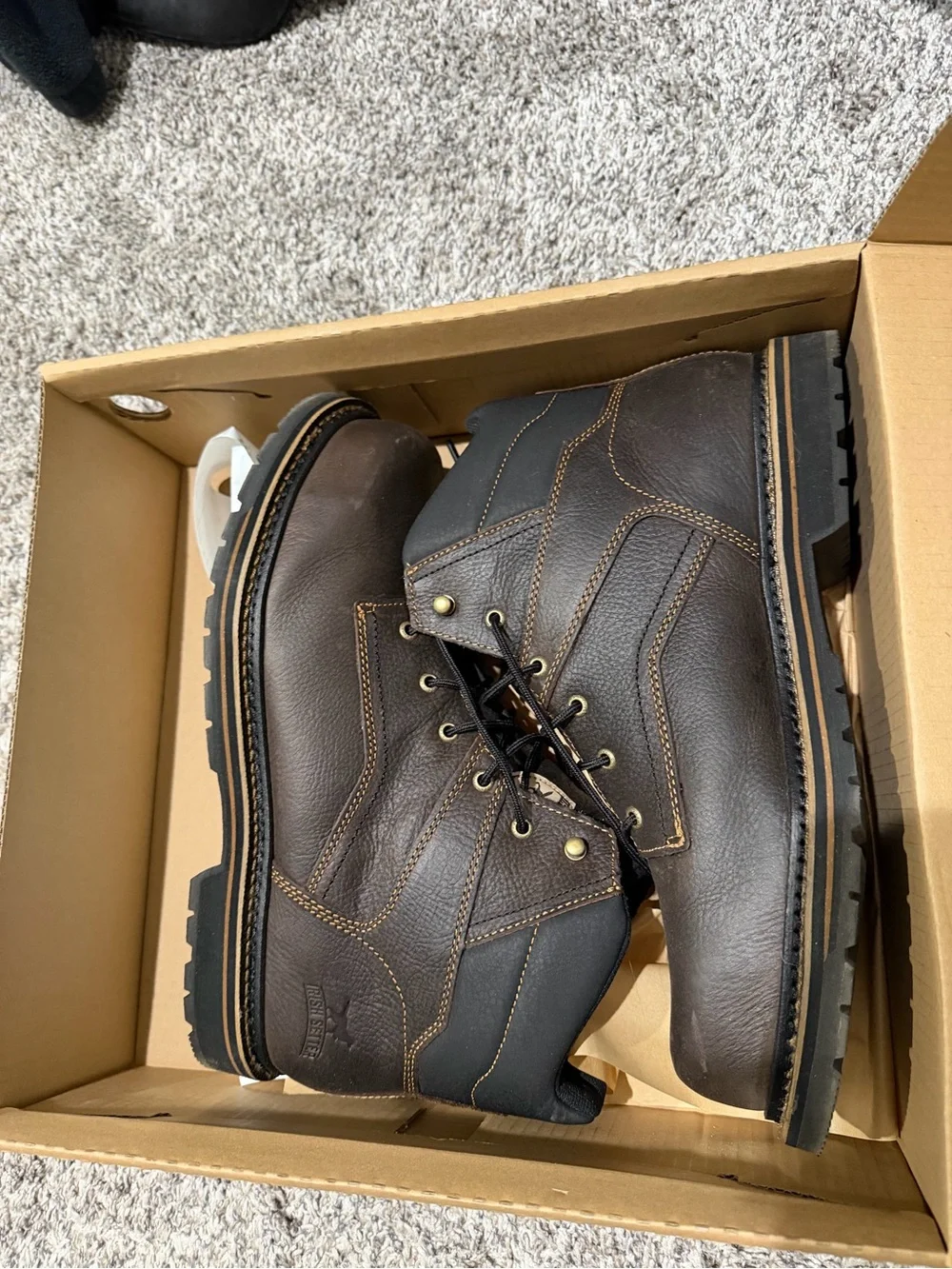 Irish Setter Dark Brown Leather Lace-Up Work Boots